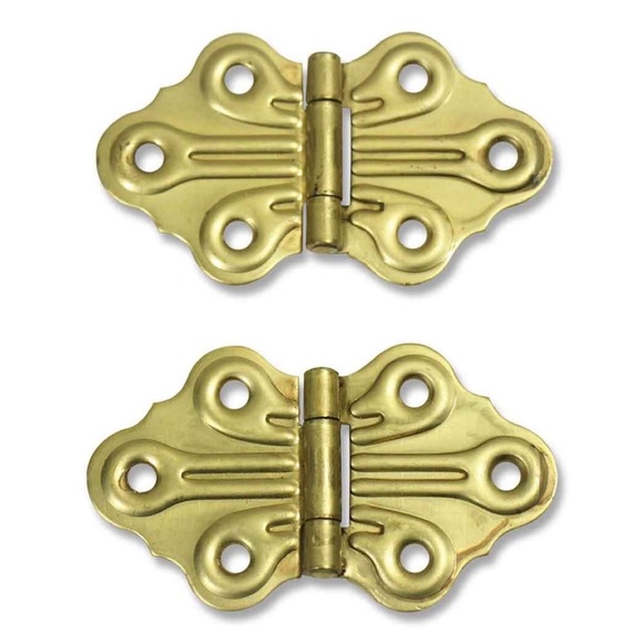 Gilded Gold Ornamental Butterfly Hinges - Picture 3 of 8